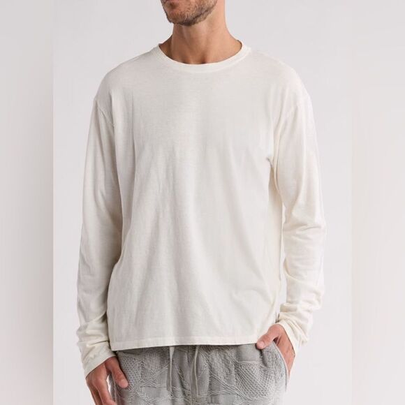 TWENTY Men's Slub Long Sleeve Cotton T-Shirt NWOT size small - Picture 1 of 6